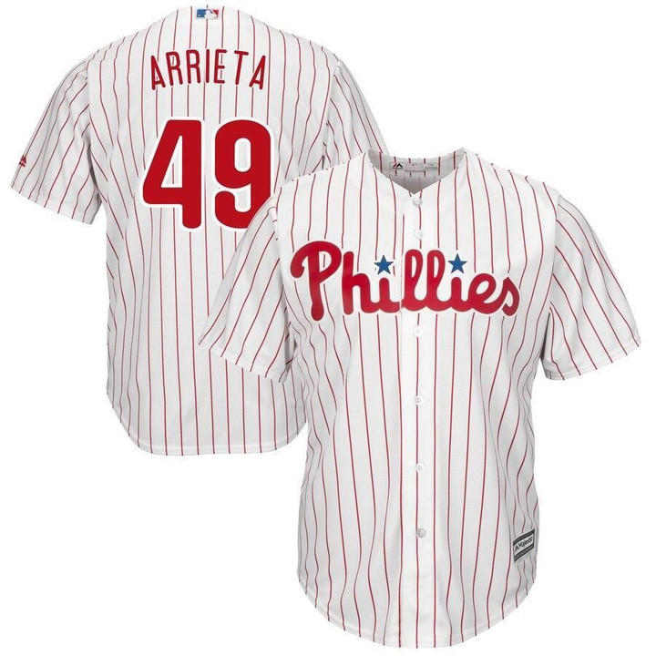 Jake Arrieta Philadelphia Phillies Majestic Official Cool Base Player Jersey - White , MLB Jersey