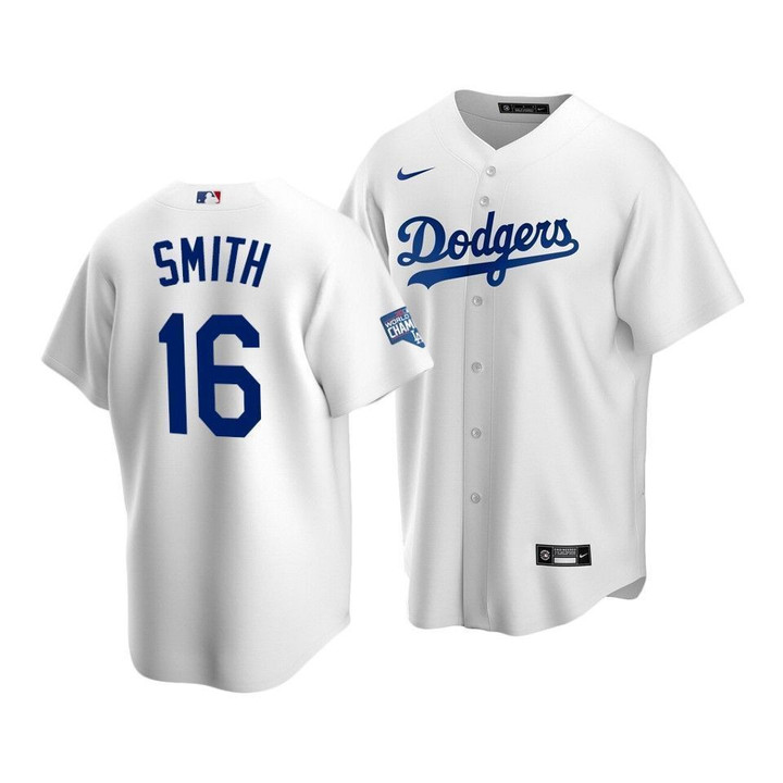 Youth Los Angeles Dodgers Will Smith #16 2020 World Series Champions Home Replica Jersey White , MLB Jersey