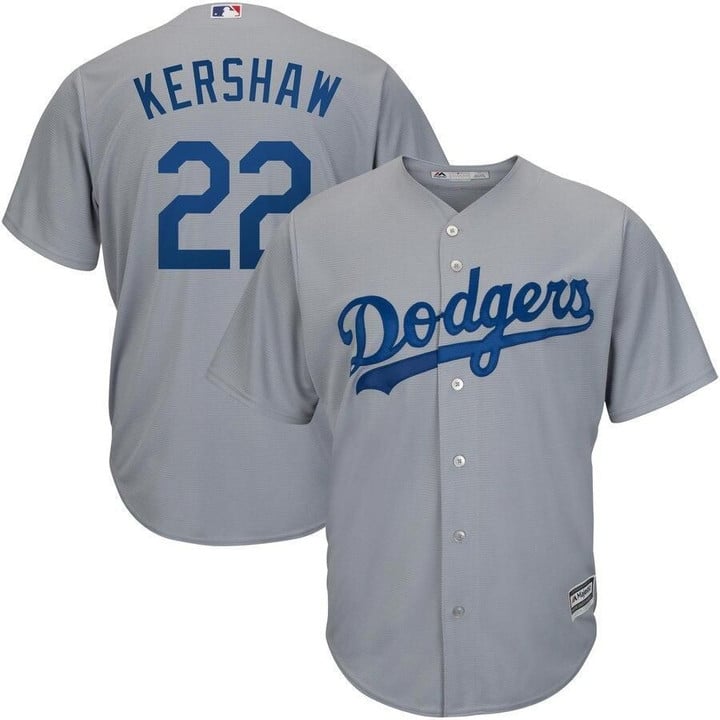 Clayton Kershaw Los Angeles Dodgers Majestic Road Official Cool Base Player Replica Jersey - Gray , MLB Jersey