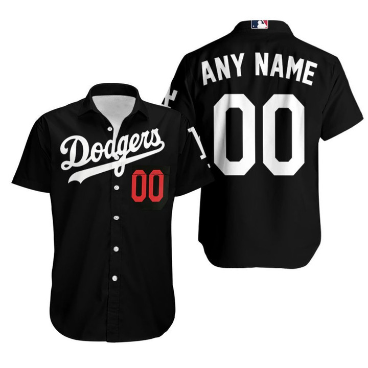 Personalized Los Angeles Dodgers Any Name 00 Mlb 2020 Team Black Jersey Inspired Style Hawaiian Shirt