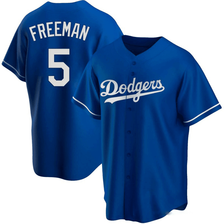 Men's Los Angeles Dodgers #5 Freddie Freeman Blue Jersey