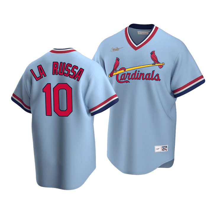 Men's St. Louis Cardinals Tony La Russa #10 Cooperstown Collection Light Blue Road Jersey , MLB Jersey