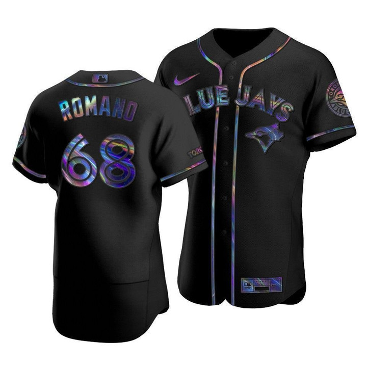 Men's Toronto Blue Jays Jordan Romano #68 Iridescent Logo Holographic Limited Jersey Black , MLB Jersey