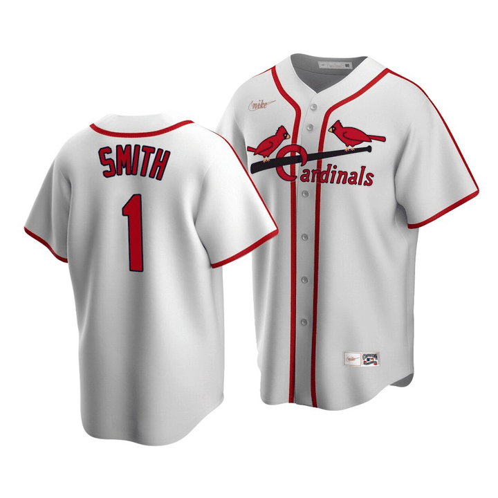 Men's  St. Louis Cardinals Ozzie Smith #1 Cooperstown Collection White Home Jersey , MLB Jersey