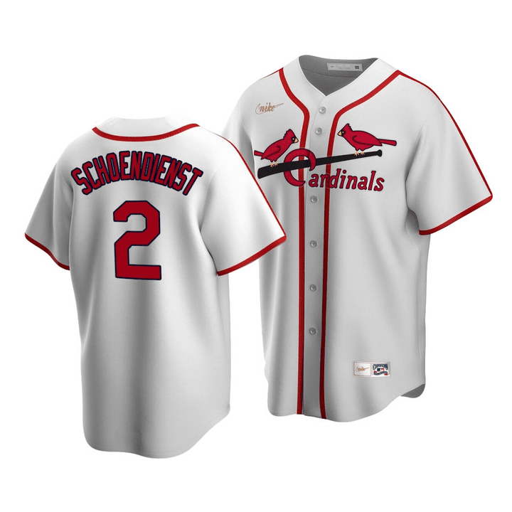 Men's  St. Louis Cardinals Red Schoendienst #2 Cooperstown Collection White Home Jersey , MLB Jersey