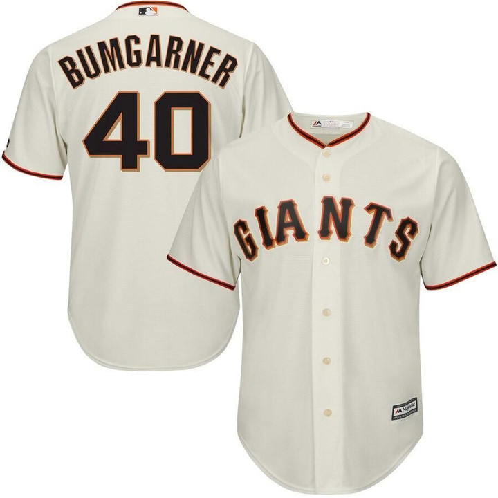 Madison Bumgarner San Francisco Giants Majestic Big And Tall Official Cool Base Player Jersey - Cream , MLB Jersey