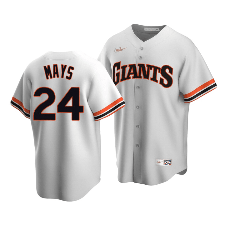 Men's  San Francisco Giants Willie Mays #24 Cooperstown Collection White Home Jersey , MLB Jersey