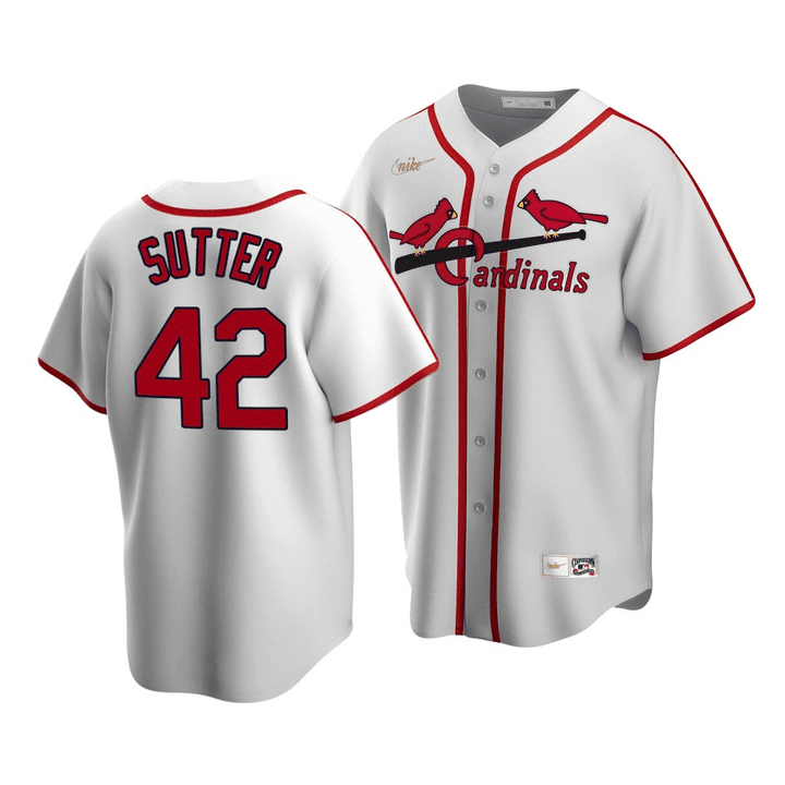 Men's St. Louis Cardinals Bruce Sutter #42 Cooperstown Collection White Home Jersey , MLB Jersey