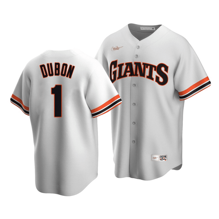 Men's San Francisco Giants Mauricio Dubon #1 Cooperstown Collection White Home Jersey , MLB Jersey