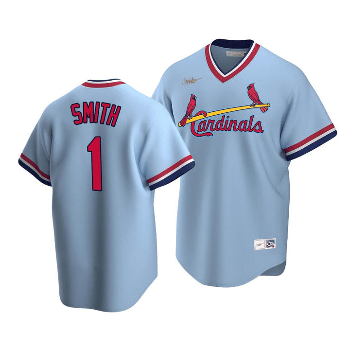 Men's St. Louis Cardinals Ozzie Smith #1 Cooperstown Collection Light Blue Road Jersey , MLB Jersey