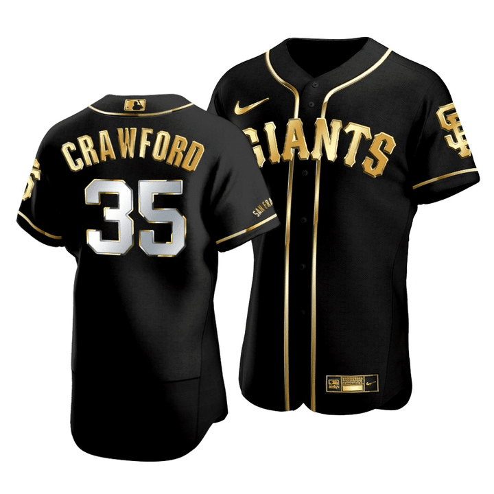 Men's San Francisco Giants Brandon Crawford #35 Golden Edition Black Jersey , MLB Jersey
