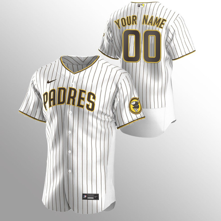 Youth's   San Diego Padres Custom #00 White Brown Home Jersey
