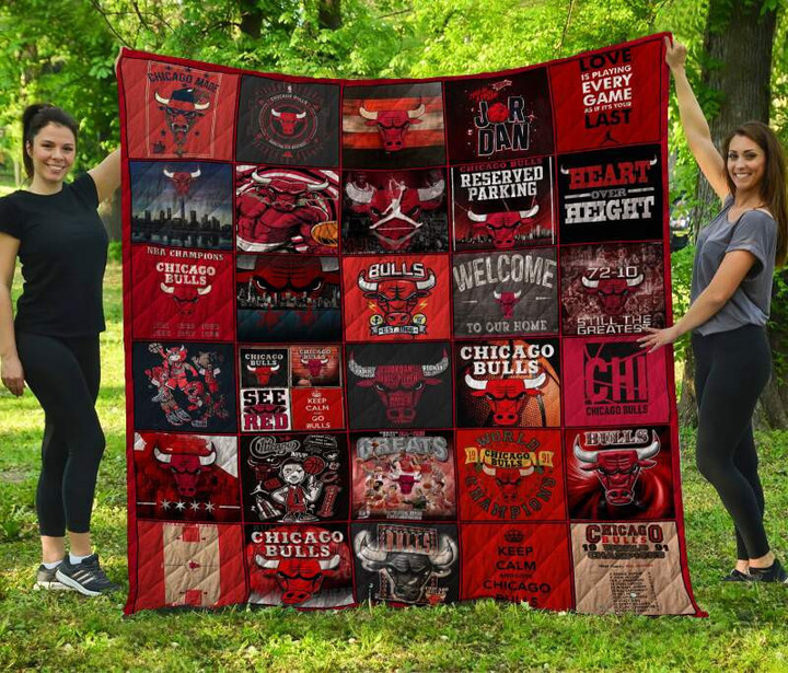 , NBA Quilt Blanket Chicago Bulls 3D Customized Quilt Blanket Size Single, Twin, Full, Queen, King, Super King  