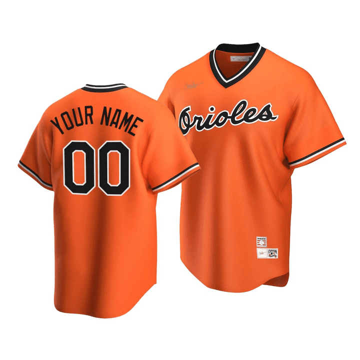 Youth's   Baltimore Orioles Custom #00 Cooperstown Collection Orange Alternate Jersey , MLB Jersey
