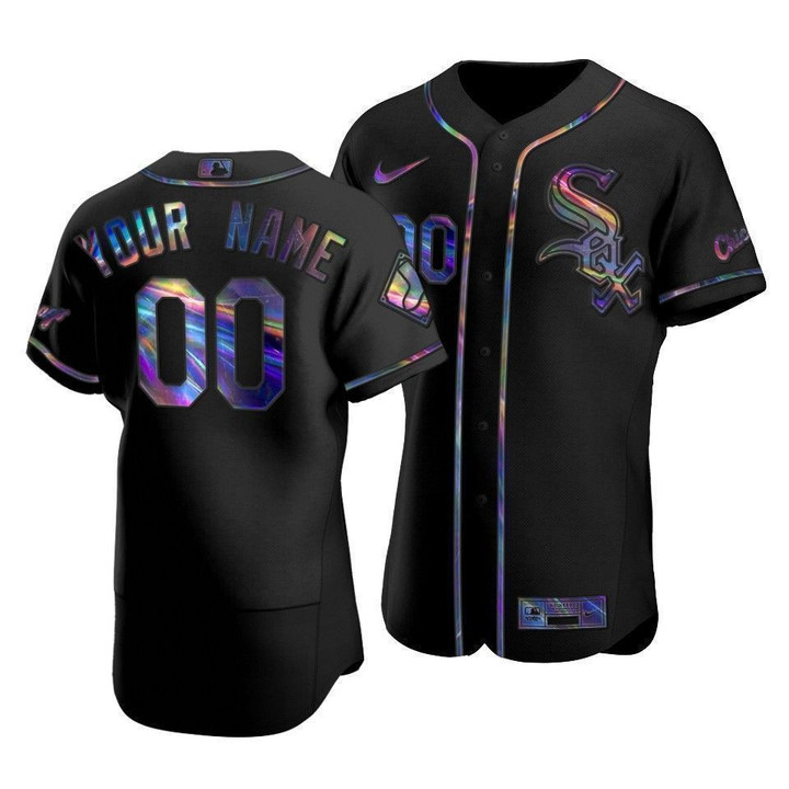 Youth's   Chicago White Sox Custom #00 Iridescent Logo Holographic Limited Jersey Black , MLB Jersey