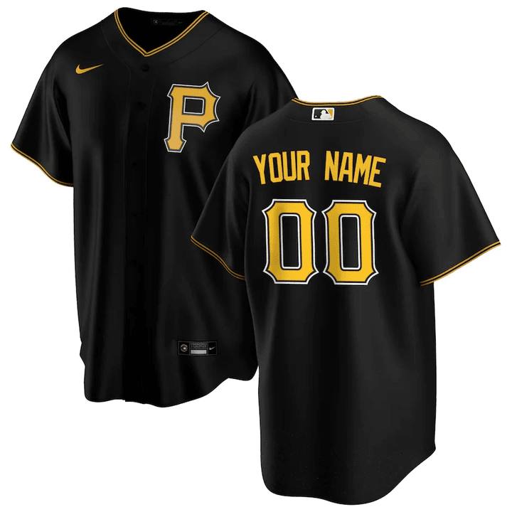 Youth's   Pittsburgh Pirates Black Alternate Replica Custom Jersey