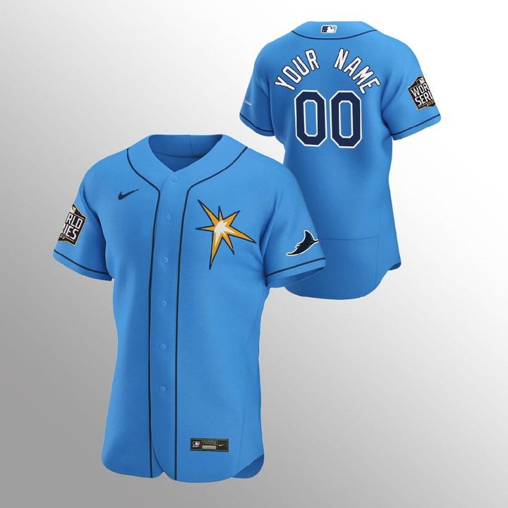Youth's   Tampa Bay Rays Custom 2020 World Series Light Blue Alternate Team Jersey