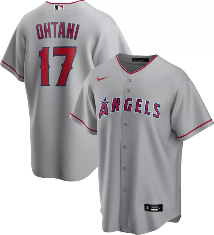 Men's Los Angeles Angels Shohei Ohtani Grey Road Replica Player Name Jersey