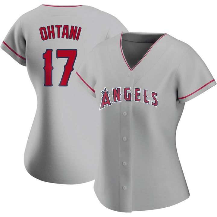 Women's  Los Angeles Angels Shohei Ohtani Grey Road Replica Player Name Jersey
