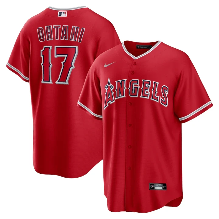 Men's  Los Angeles Angels Shohei Ohtani Red Alternate Replica Player Name Jersey