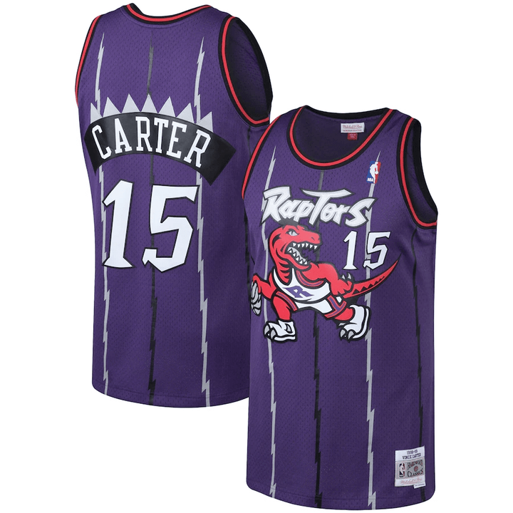 Women's Vince Carter Toronto Raptors Big & Tall Hardwood Classics Jersey - Purple