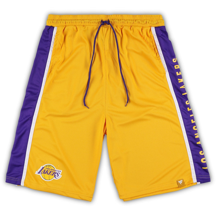 Los Angeles Lakers s Branded Big & Tall Referee Iconic Mesh Shorts - Gold