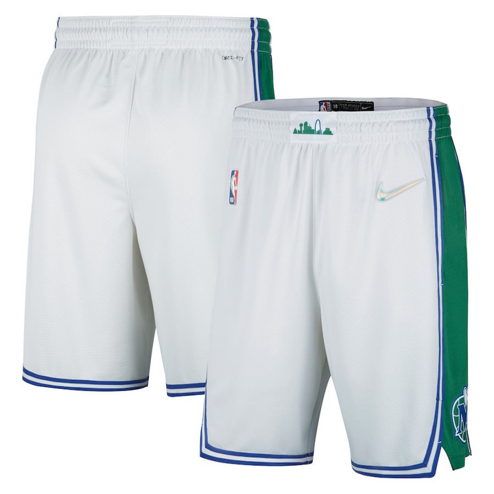 Dallas Mavericks  2021/22 City Edition Swingman Shorts - White/Green