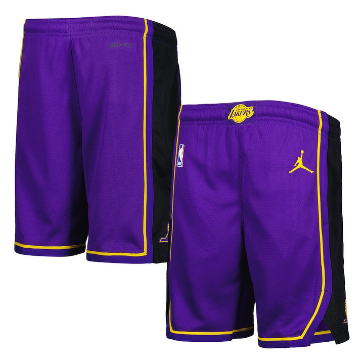 Los Angeles Lakers  Youth Statement Edition Swingman Performance Shorts - Purple