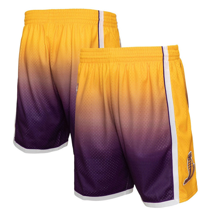 Los Angeles Lakers  2009/10 Hardwood Classics Fadeaway Reload 3.0 Swingman Shorts - Gold/Purple