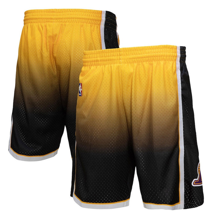 Los Angeles Lakers  2009/10 Hardwood Classics Fadeaway Reload 3.0 Swingman Shorts - Gold/Black