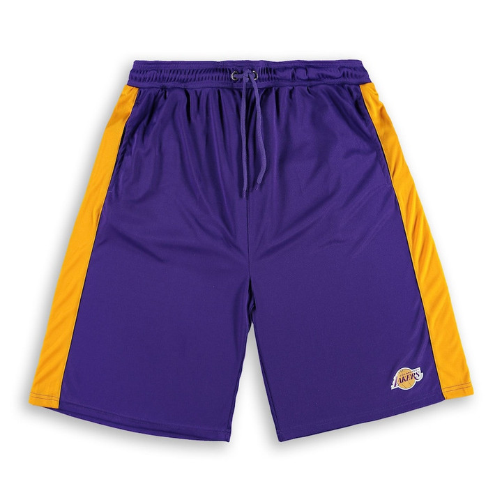 Los Angeles Lakerss Branded Big & Tall Performance Shorts - Purple/Gold