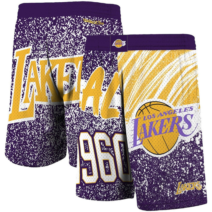 Los Angeles Lakers  Hardwood Classics Jumbotron Sublimated Shorts - Purple
