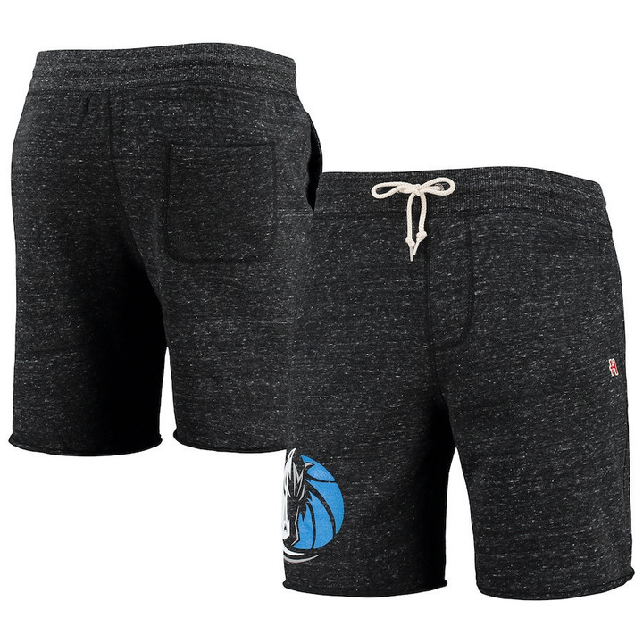 Dallas Mavericks Homage Primary Logo Tri-Blend Sweat Shorts - Charcoal