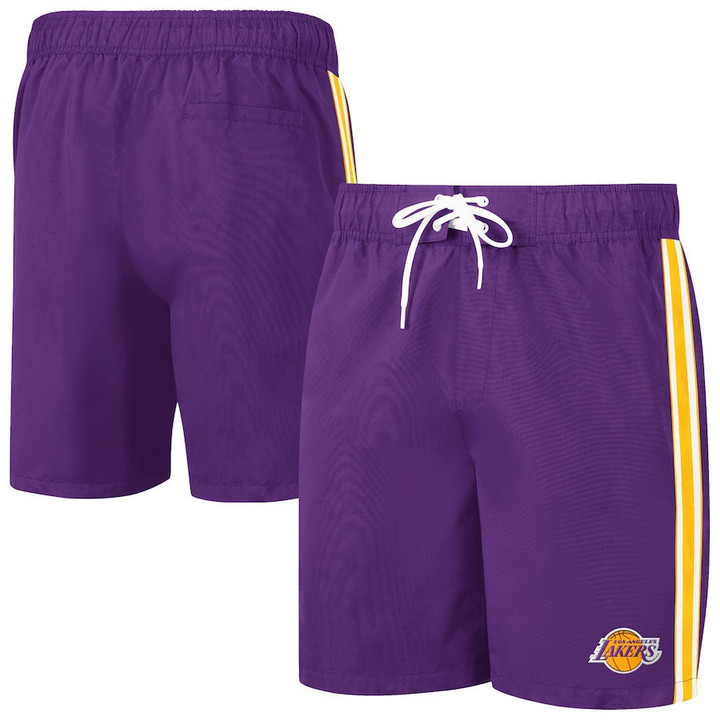 Los Angeles Lakers G-III Sports by Carl Banks Sand Beach Volley Swim Shorts - Purple/Gold