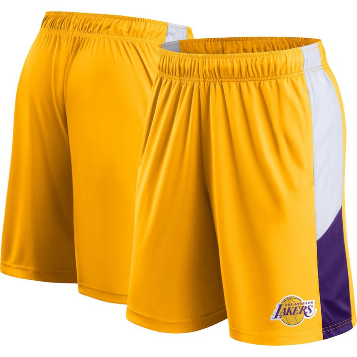 Los Angeles Lakers s Branded Champion Rush Colorblock Performance Shorts - Gold
