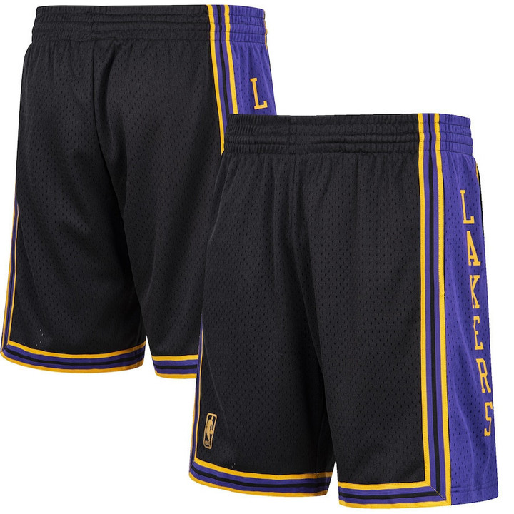 Los Angeles Lakers  Hardwood Classic Reload Swingman Shorts - Black