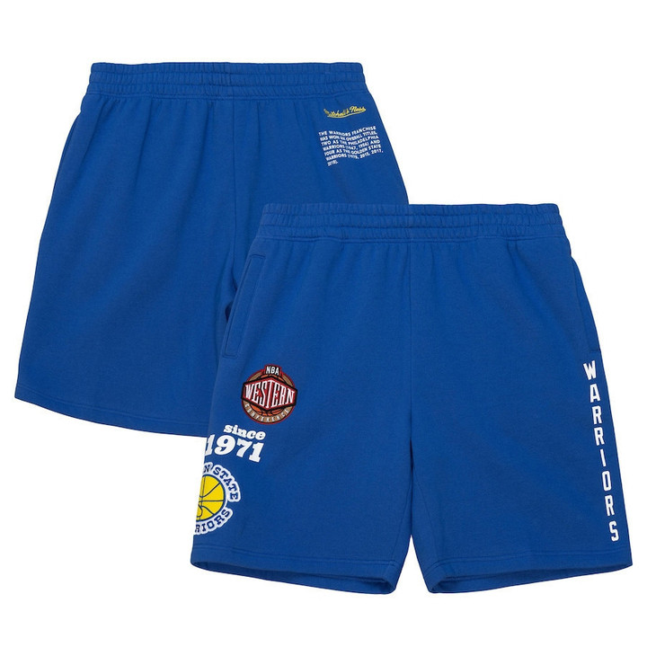 Golden State Warriors  Team Origins Fleece Shorts - Royal