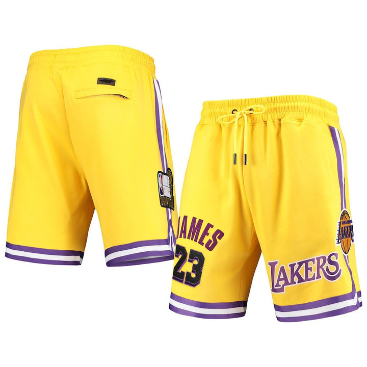 LeBron James Los Angeles Lakers Pro Standard Team Player Shorts - Gold