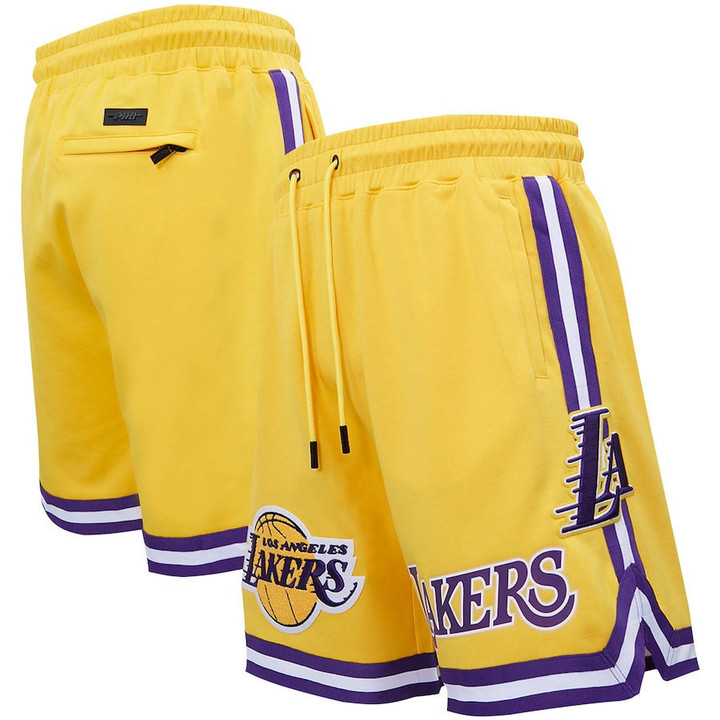 Los Angeles Lakers Pro Standard Chenille Shorts - Gold