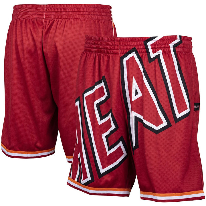 Miami Heat  Hardwood Classics Big Face 2.0 Shorts - Red