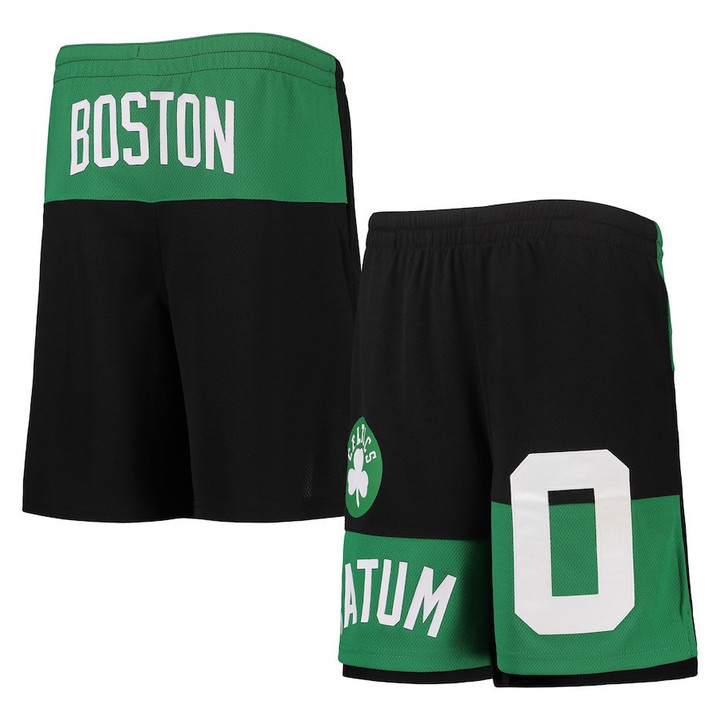 Jayson Tatum Boston Celtics Youth Pandemonium Name & Number Shorts - Black
