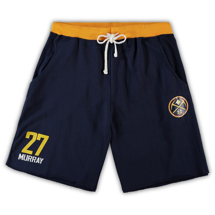 Jamal Murray Denver Nuggets Big & Tall French Terry Name & Number Shorts - Navy