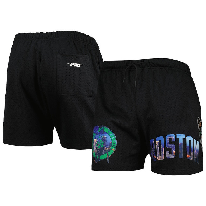 Boston Celtics Pro Standard City Scape Mesh Shorts - Black