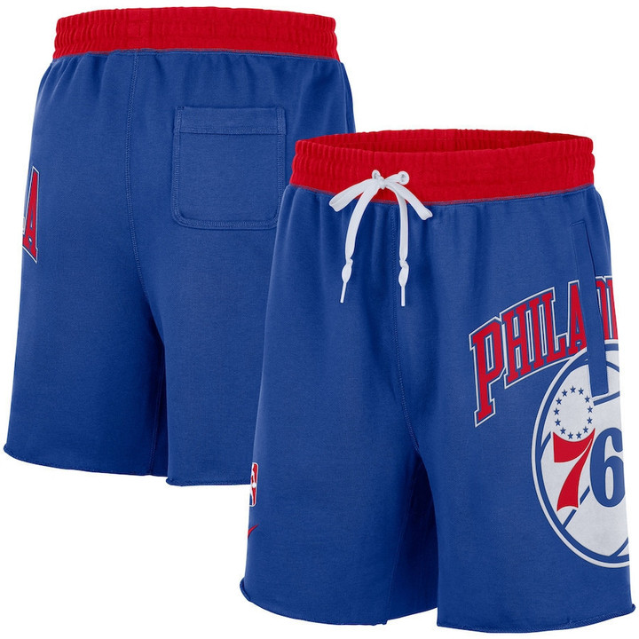 Philadelphia 76ers  75th Anniversary Courtside Fleece Shorts - Royal