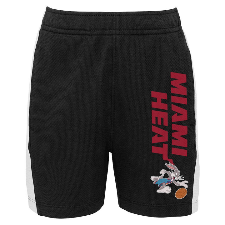 Miami Heat Youth Space Jam 2 Slam Dunk Mesh Shorts - Black