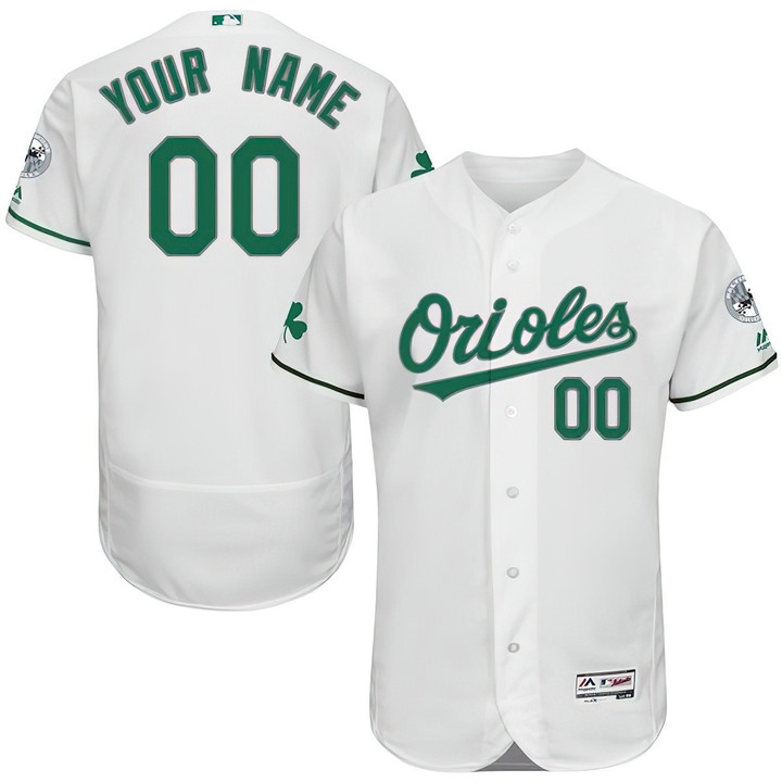 Men's Baltimore Orioles White Celtic Custom Flexbase Majestic MLB Jersey