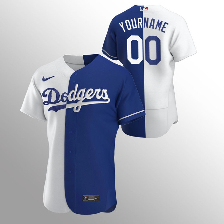 Men's Los Angeles Dodgers Custom Color Split Royal Jersey
