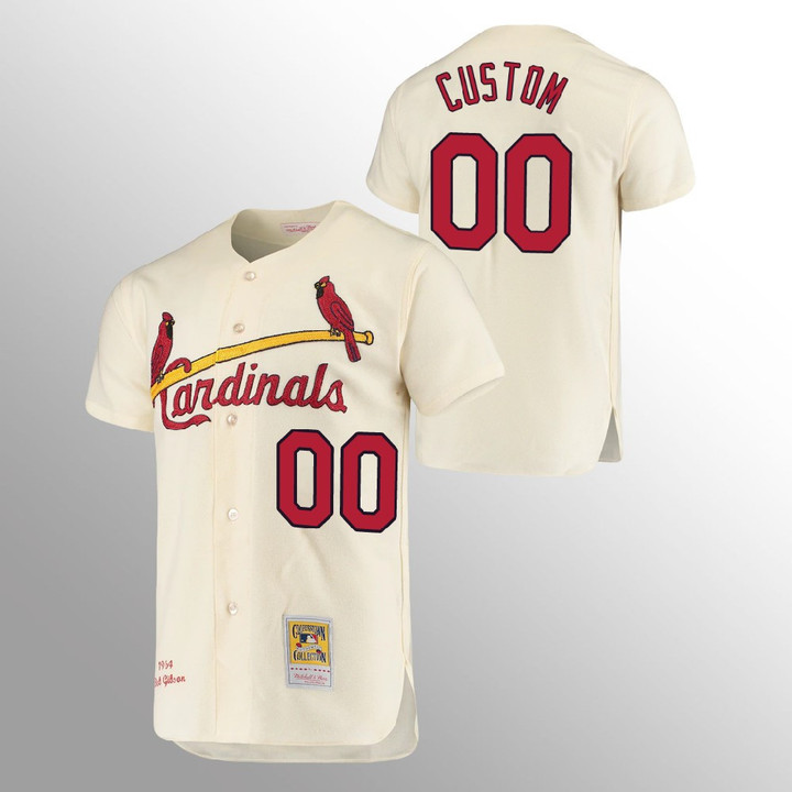 Men's  St. Louis Cardinals Custom #00 Cream Cooperstown Collection Jersey