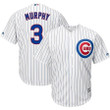 Men's Daniel Murphy Chicago Cubs Majestic Home Official Cool Base Player Jersey - White Royal , MLB Jersey