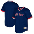 Men's Boston Red Sox Mitchell And Ness Big And Tall Cooperstown Collection Mesh Wordmark V-Neck Jersey - Navy , MLB Jersey